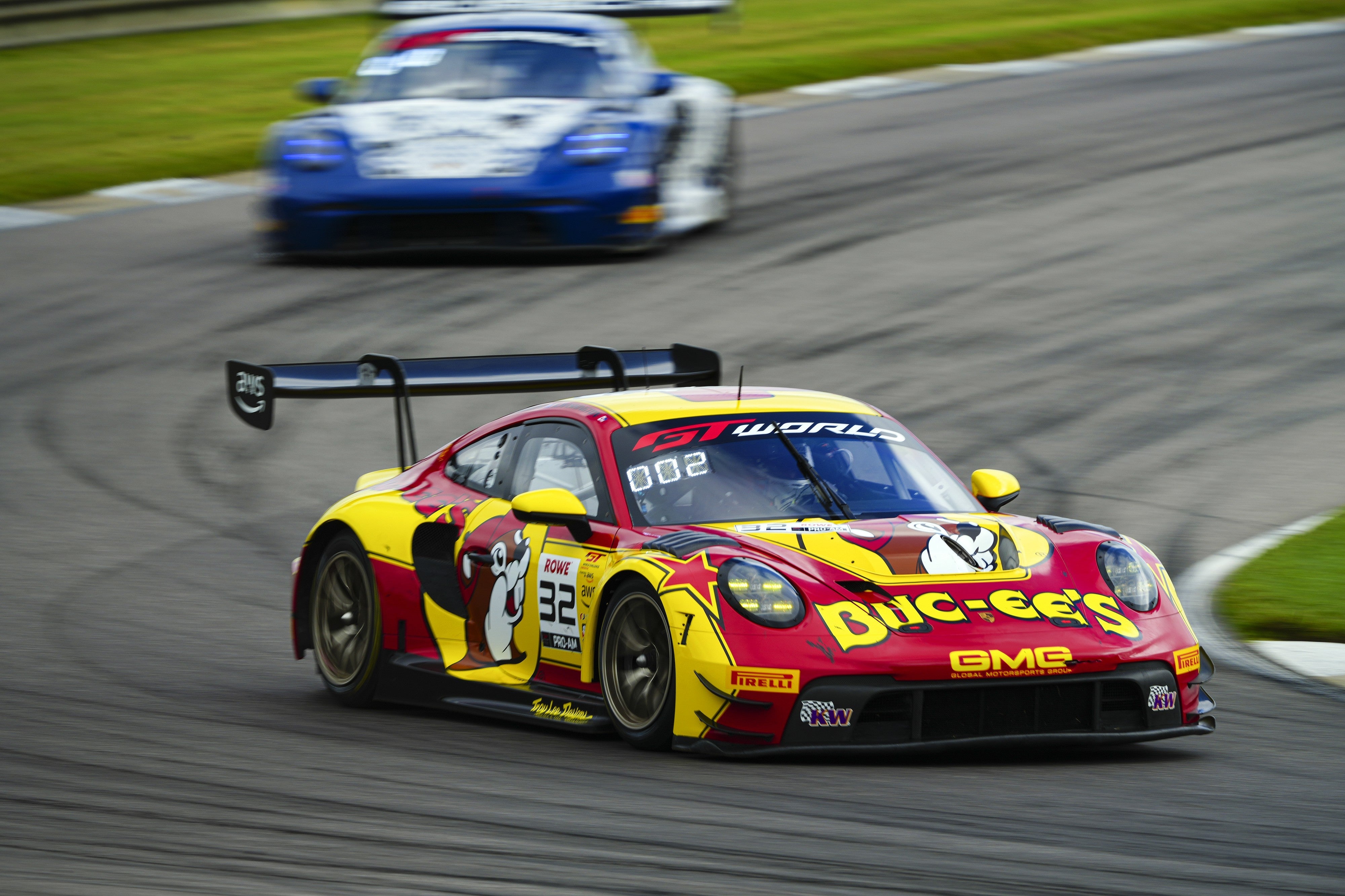 The No. 32 GMG Racing Porsche 911 GT3 R Evo at Barber Motorsports Park