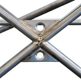 Welded X-brace junction on the GMG Titanium Harness Bar