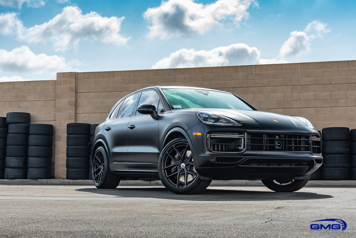 Satin Black Porsche Cayenne Turbo
