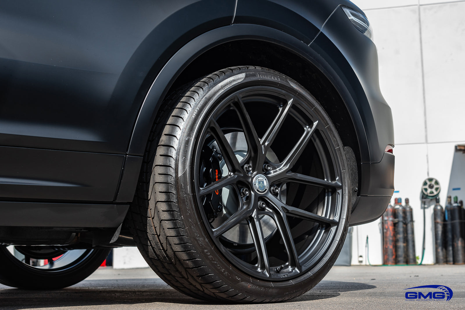 Satin Black Porsche Cayenne Turbo