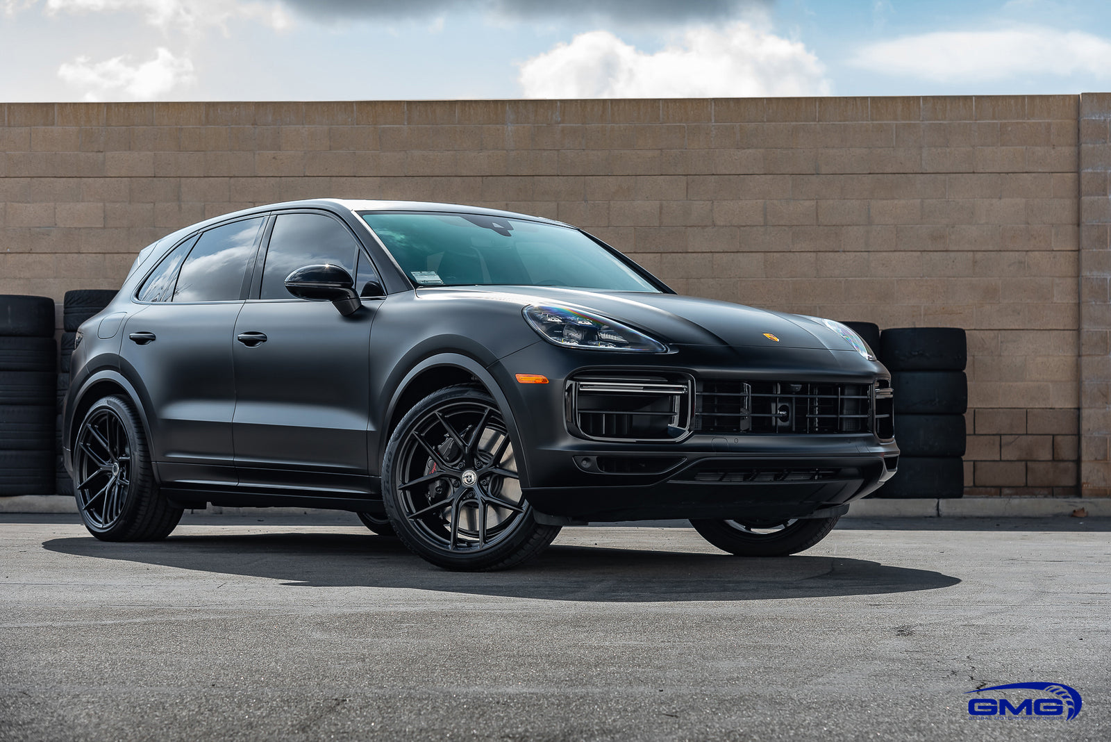 Satin Black Porsche Cayenne Turbo