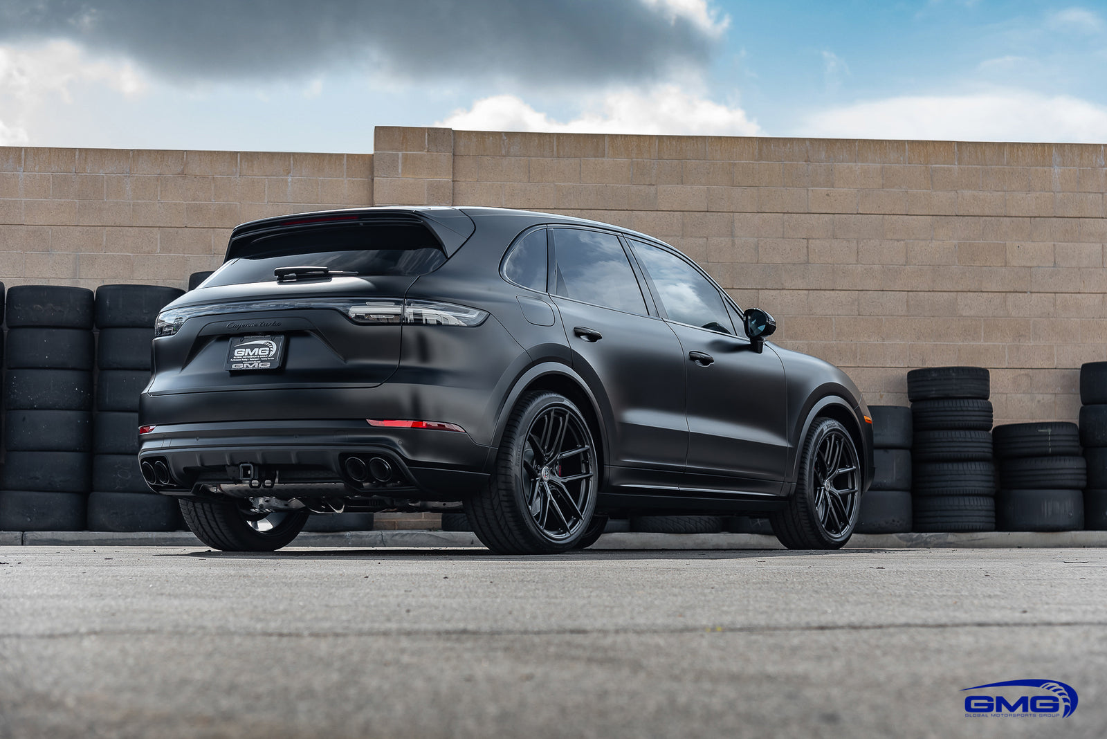 Satin Black Porsche Cayenne Turbo