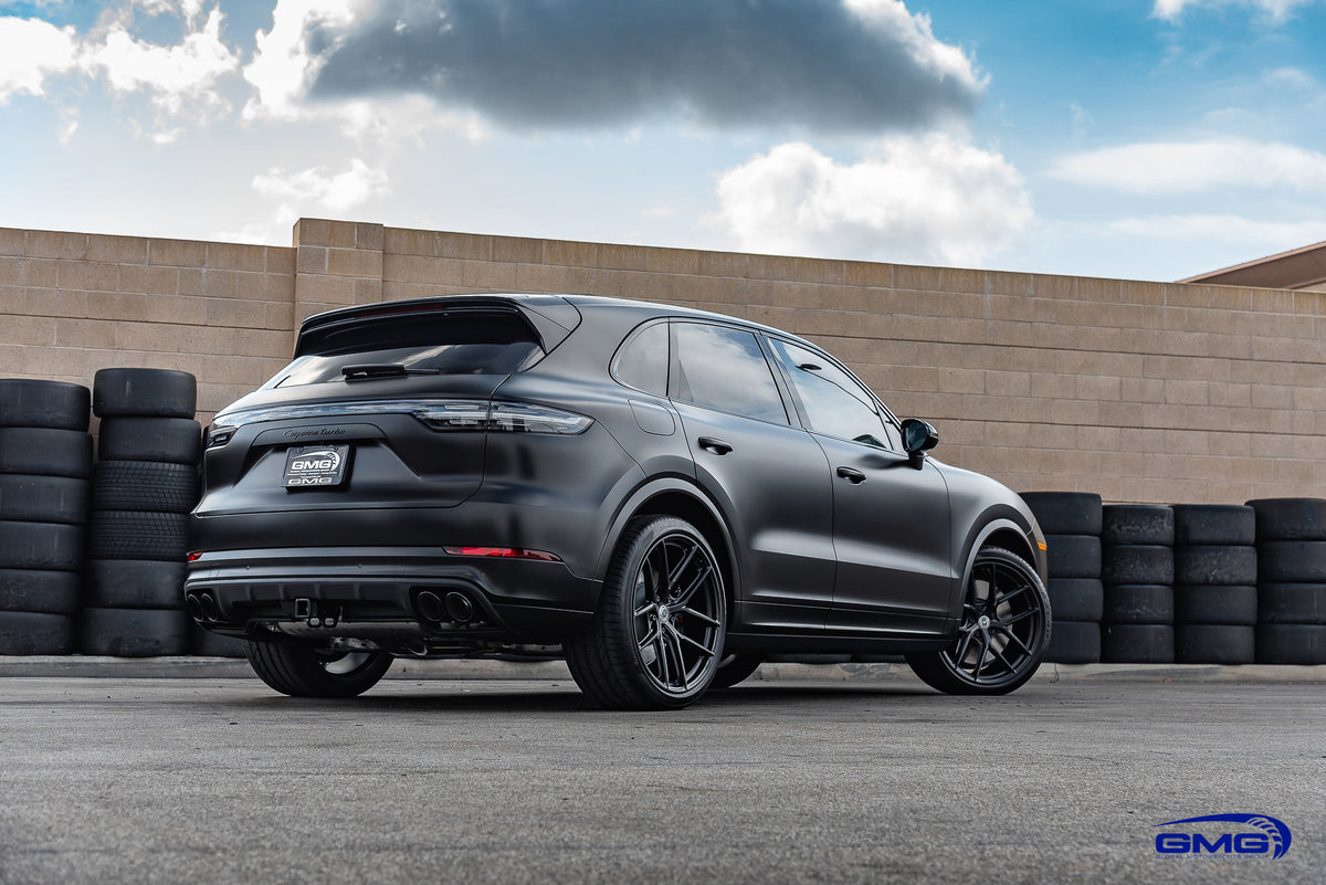 Satin Black Porsche Cayenne Turbo
