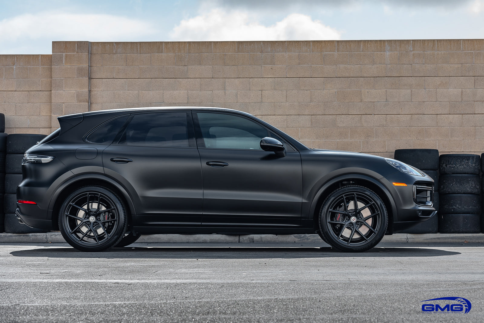 Satin Black Porsche Cayenne Turbo