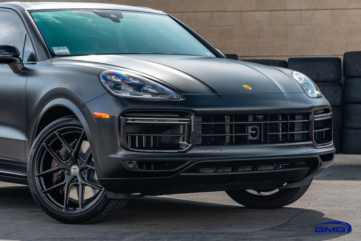 Satin Black Porsche Cayenne Turbo