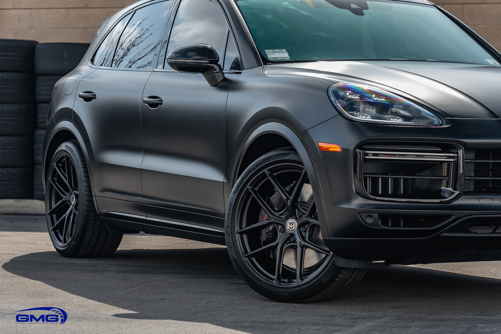 Satin Black Porsche Cayenne Turbo