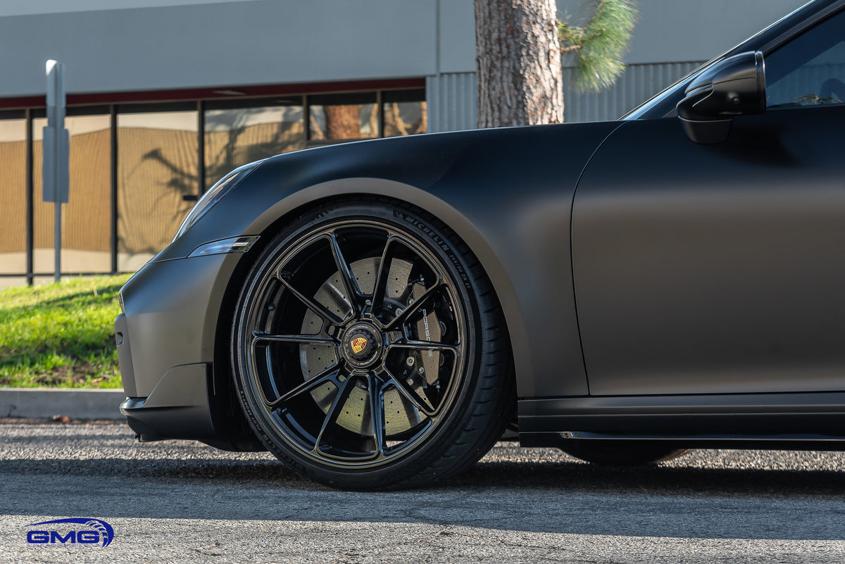Satin Black Porsche 992 Turbo S Cab