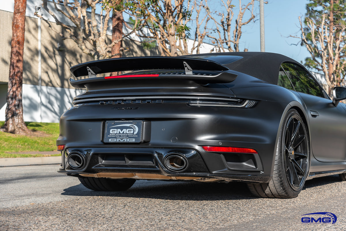 Satin Black Porsche 992 Turbo S Cab